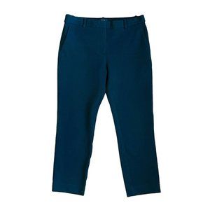 Theory Hunter Green Woven Ponte Dress Pant Womens Sz 8 Ankle Fit Minimalist